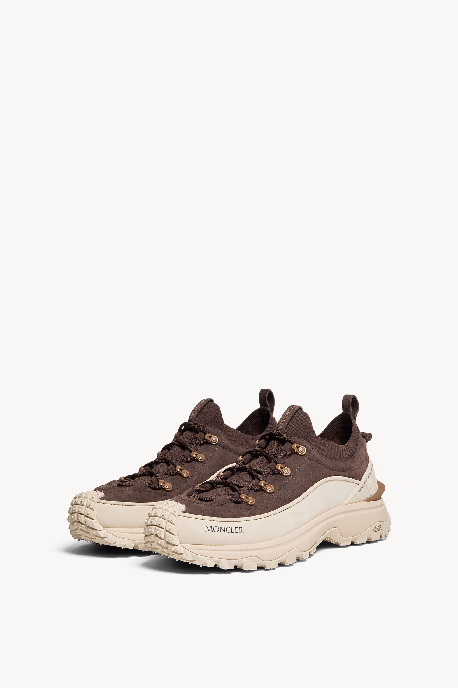 Trailgrip Lite3 Nubuck & Suede Sneakers Men Brown Moncler 4